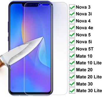 15D Protection Glass On For Huawei Nova 3 3i 4 4e Nova5 5i 5T Screen Protector For Huawei Mate 10 20 30 Lite Tempered Glass Film