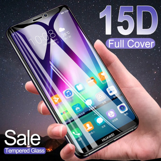 15D Protection Glass on the For Huawei Y5 Y6 Y7 Y9 Prime 2018 2019 Y5 Lite Y9S Tempered Screen Protector Safety Glass Film Case