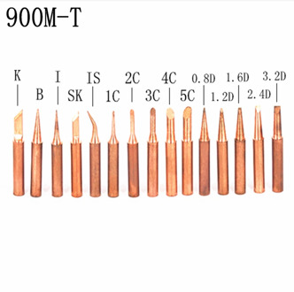 15kinds 10pcs/lot Pure Copper Soldering Iron Tips Kit 900M-T Series Lead-free Welding Head for Soldering Rework Station Tool