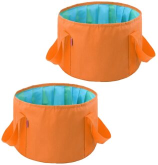 15L Opvouwbare Emmer Compacte Draagbare Bad Wastafel Camping Emmer Soak Emmer Voor Wandelen Backpacken Outdoor (Blauw) oranje