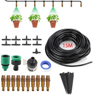 15M Diy Tuin Watering Systeem Automatische Druppelsysteem Kit Tuingereedschap En Apparatuur Water Slang Spuitmond