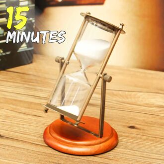 15Min Retro Zandloper Zand Timer Voor Keuken School Moderne Houten Uur Zandloper Zandloper Zand Klok Thee Timer Woondecoratie