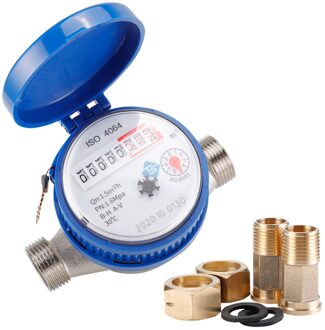 15Mm 1/2 Inch Koud Water Meter Met Gratis Fittings Roterende Teller Water Meten Meter 0.0001 Voor Tuin & Huis gebruik