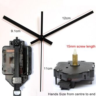 15mm Schroef lengte 12888 Slinger soort Beweging Met Zwarte Handen 1 # Stap Klok Accessoire Quartz DIY Beweging Kits