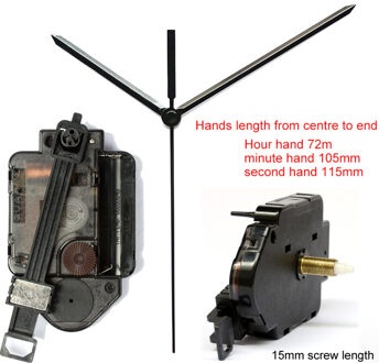 15mm Schroef lengte 12888 Slinger type Plastic Beweging Met Handen 92 # Stap Klok Accessoire Quartz DIY Beweging Kits