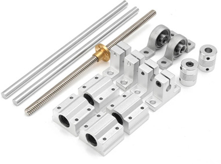 15Pcs 200Mm Optical Axis Guide Bearing Housings Aluminum Rail Shaft Lead Screw Rod Slide Bushing Shaft Coupling Cnc Parts