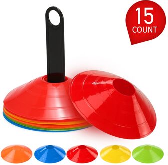 15Pcs/25Pcs Agilit Disc Cone Set Multi Sport Training Ruimte Kegels Met Plastic Standaard Houder Voor Voetbal voetbal Bal Game Disc 15stk