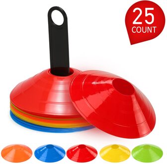 15Pcs/25Pcs Agilit Disc Cone Set Multi Sport Training Ruimte Kegels Met Plastic Standaard Houder Voor Voetbal voetbal Bal Game Disc 25stk