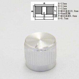 15Pcs Aluminium Plastic Pull Bloem Knop 13*11*6Mm Audioversterker Knop Amp Knop Potentiometer Knop cap