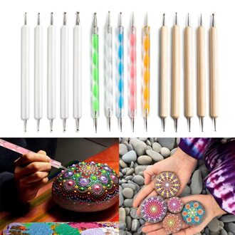 15Pcs Diy Mandala Puntjes Gereedschap Set Voor Schilderen Rotsen Dot Kit Rock Steen Schilderen Pen Polka Dot Art Tool