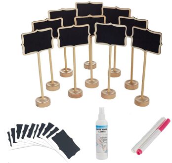 15Pcs Kleine Message Board Mini Kleine Houten Blackboard Bruiloft Teken Seat Verticale Kleine Schoolbord Desktop Decoraties