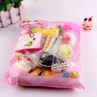 15pcs Medium Mini Soft Squishy Bread cute squishy package Toys Key rising wipes anti-stress toys squishy kawaii