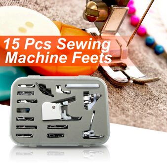 15pcs Multifunctionele Binnenlandse Naaimachine Presser Wandelen Voet Voeten Kit Accessoires Arts Ambachten Kleding Naaien Gereedschap