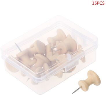 15Pcs Nautral Kurk Houten Pushpins Punaise Board Pins Tekening Foto Muur Studs Kantoor Schoolbenodigdheden R91A