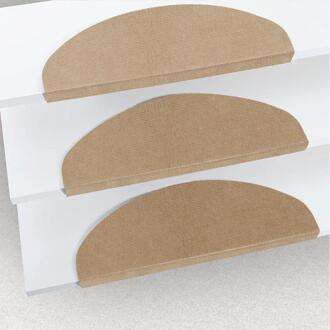 15Pcs Trap Loopvlak Matten Zelfklevende Trap Mat Trap Mat Anti-Slip Stap Tapijten Veiligheid Mute Vloer matten Indoor Warm Pad Hwc licht bruin