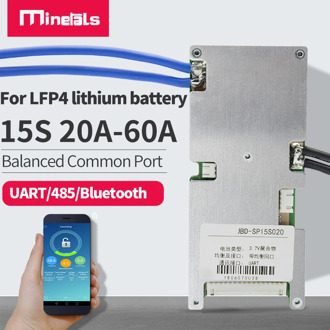 15S LiFePo4 BMS 48V bluetooth RS485/UART polymer common port with balanced protection board polymer 20A 30A 40A 60A current BMS