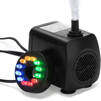 15W Aquarium Fontein Decoratie Pomp Met 12 Led Light Tuin Aquarium Terraria Vijver Dompelpomp Eu Plug