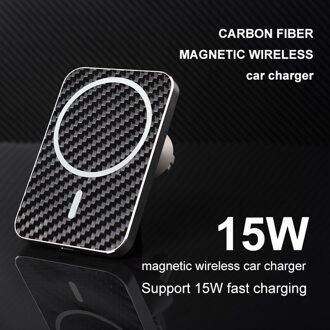 15W Auto Draadloze Snelle Opladen Magnetische Aramid Fiber Mobiele Telefoon Houder Carbon Draadloos Opladen Houder