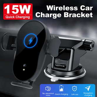 15W Car phone holder qi wireless charger for iPhone X Samsung S10 S9 S8 phone holder car phone power charger fast charger