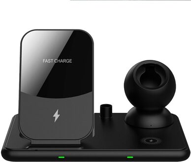 15W Draadloze Oplader Station 4 In 1 Snel Opladen Dock Station Voor Iphone 12 11 Pro Xr Xs X apple Horloge 6 5 4 3