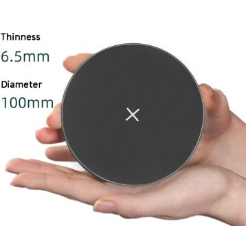 15W Draadloze Snelle Oplader Voor Apple Android Circulaire Dunne Opladers Voor Iphone 12 Samsung Xiaomi Huawei Telefoon Qi Lader draadloze zwart