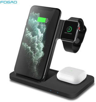 15W Fast Qi Wireless Charger For iPhone 11 XS XR X 8 Samsung S10E S20 3 in 1 Charging Station for Apple Watch SE 6 5 Airpods Pro