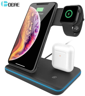 15W Fast Qi Wireless Charger Stand For iPhone 11 XS XR X 8 3 in 1 Charging Dock Station for Apple Watch 6 SE 5 4 3 2 Airpods Pro
