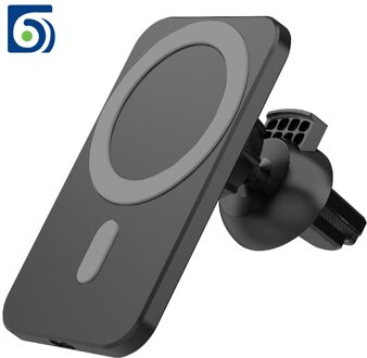 15W Magnetische Wireless Car Charger Mount Voor Iphone 12 Pro Max Magsafe Draadloze Opladen Telefoon Houder Stand Voor Iphone 12 Mini zwart