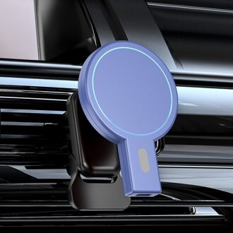 15W Qi Auto Draadloze Oplader Magnetische 360 Verstelbare Stand Vehicle Mount Telefoon Houder Dashboard Ontluchter Beugel Voor Iphone 12 blauw