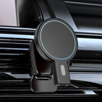15W Qi Auto Draadloze Oplader Magnetische 360 Verstelbare Stand Vehicle Mount Telefoon Houder Dashboard Ontluchter Beugel Voor Iphone 12 zwart