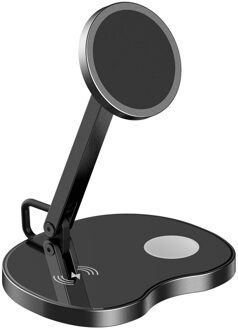 15W Qi Snel Opladen 3 In 1 Draadloze Oplader Dock Station Voor Apple Horloge 3 4 5 Voor Airpods pro Voor Iphone 12 12 Pro 11 Xr Xs zwart