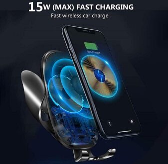 15W Qi Wireless Car Charger Automatische Spannen Mount Air Vent Mobiele Telefoon Houder Voor Iphone Samsung Huawei xiaomi