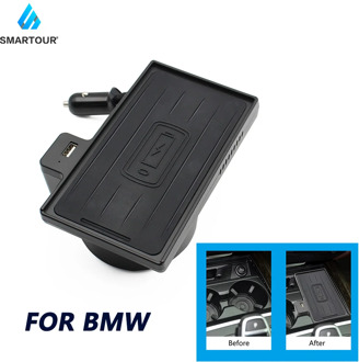 15W Qi Wireless Charger Car Console Quick Wireless Charger For BMW X5 F15 2007~2018 for iphone 8 X XS For Apple Wireless Carplay