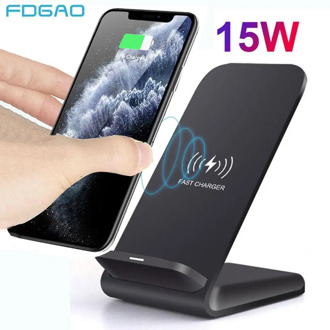 15W Qi Wireless Charger Stand For iPhone 12 Mini 11 Pro XS MAX XR X 8 Samsung S20 S10 Fast Charging Dock Station Phone Charger