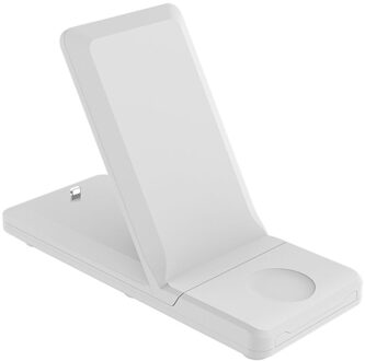 15W Snelle Laadstation Draadloze Oplader 3 In 1 Snel Opladen Station Stand Opvouwbare Houder Voor Iphone Iwatch Serie airpods WH
