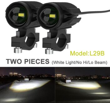 15W Tri-Model Kleur Motorfiets Led Koplamp Extra Styling Licht Accessoire Projector Lens Auto Rijden Spot Fog Drl suv 2stk L29B