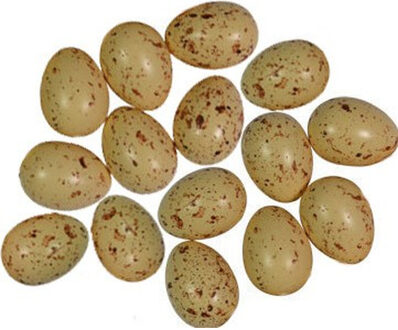 15x Beige/bruin gevlekt eitje 4 cm om mee te knutselen