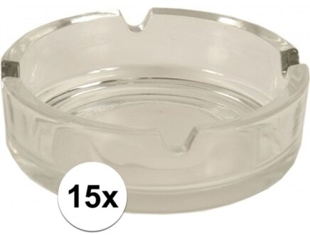 15x Glazen asbakken 10.5 cm - Action products