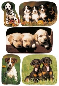 15x Honden/puppy dieren stickers - Stickers Multikleur