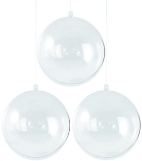 15x Kerstballen om te vullen 10 cm - Kerstbal Transparant