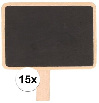 15x Krijtbordjes op knijper 7 x 5 cm - Action products