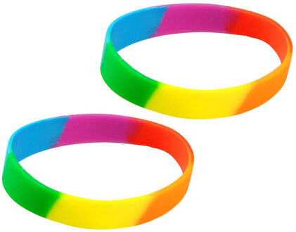 15x Siliconen armbandjes regenboog