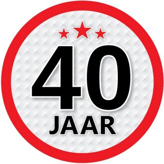 15x stuks 40 jaar leeftijd sticker rond verjaardag versiering - Feeststickers Multikleur