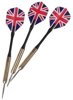 15x stuks Dartpijlen/pijltjes met Engelse/Britse vlag flights