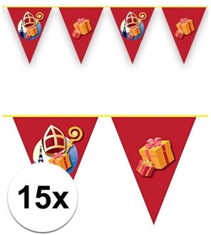 15x Vlaggenlijnen Sinterklaas 6 meter - slingers