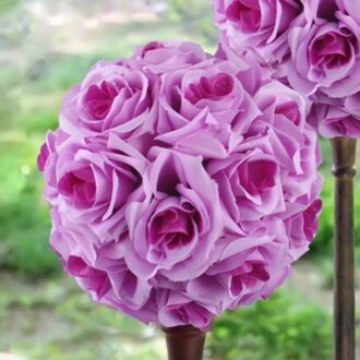 15X21Cm Handgemaakte Kunstmatige Rose Bloemen Zoenen Opknoping Bal Diy Boeket Thuis Bruiloft Decor Lxh Paars
