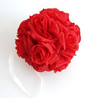 15X21Cm Handgemaakte Kunstmatige Rose Bloemen Zoenen Opknoping Bal Diy Boeket Thuis Bruiloft Decor Lxh Rood