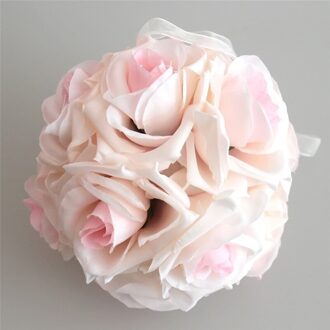 15X21Cm Handgemaakte Kunstmatige Rose Bloemen Zoenen Opknoping Bal Diy Boeket Thuis Bruiloft Decor Lxh Roze