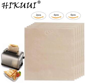 16*18 cm 6 pcs Broodrooster Bag Niet Stok Brood Zak Sandwich Tassen Herbruikbare Gecoat Glasvezel Toast Magnetron Verwarming gereedschap