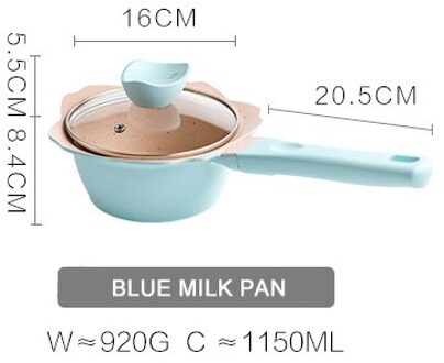 16/18 Cm Melk Pan Koekenpan Huishoudelijke Snelle Verwarming Aluminium Saus Pan Voedingssupplement Verwarming Kookgerei Gebied Keuken Kookgerei blauw B